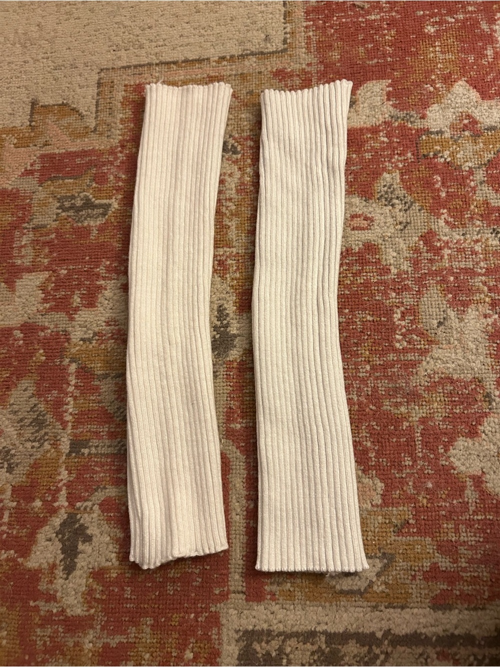 White Y2K Early 2000s Inspired Balletcore Ballet Core Ribbed Leg Warmers